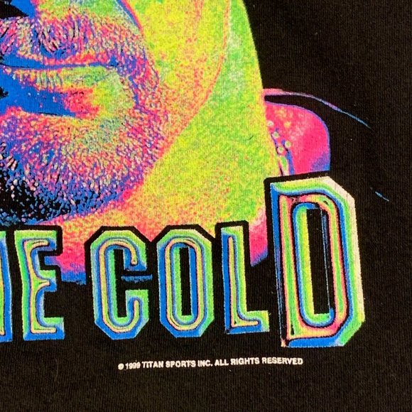 Vtg 90s Stone Cold Steve Austin Psychedelic Shirt Men's Small WWF WWE Wrestling - Picture 3 of 5